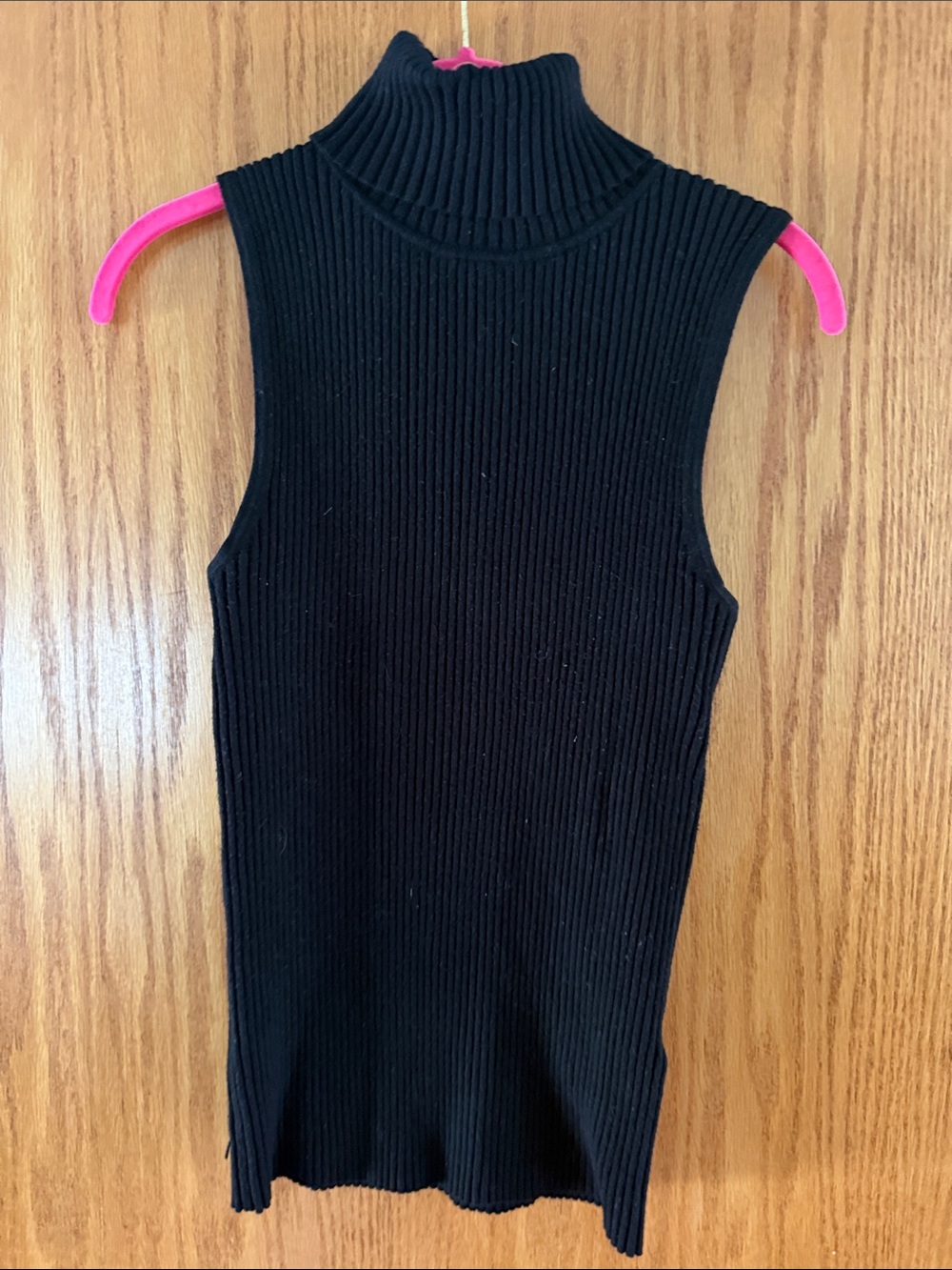 Banana Republic Black Ribbed Sleeveless Turtleneck Tank
